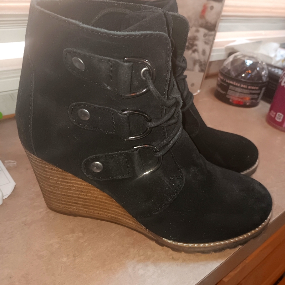 Cute black leather boots